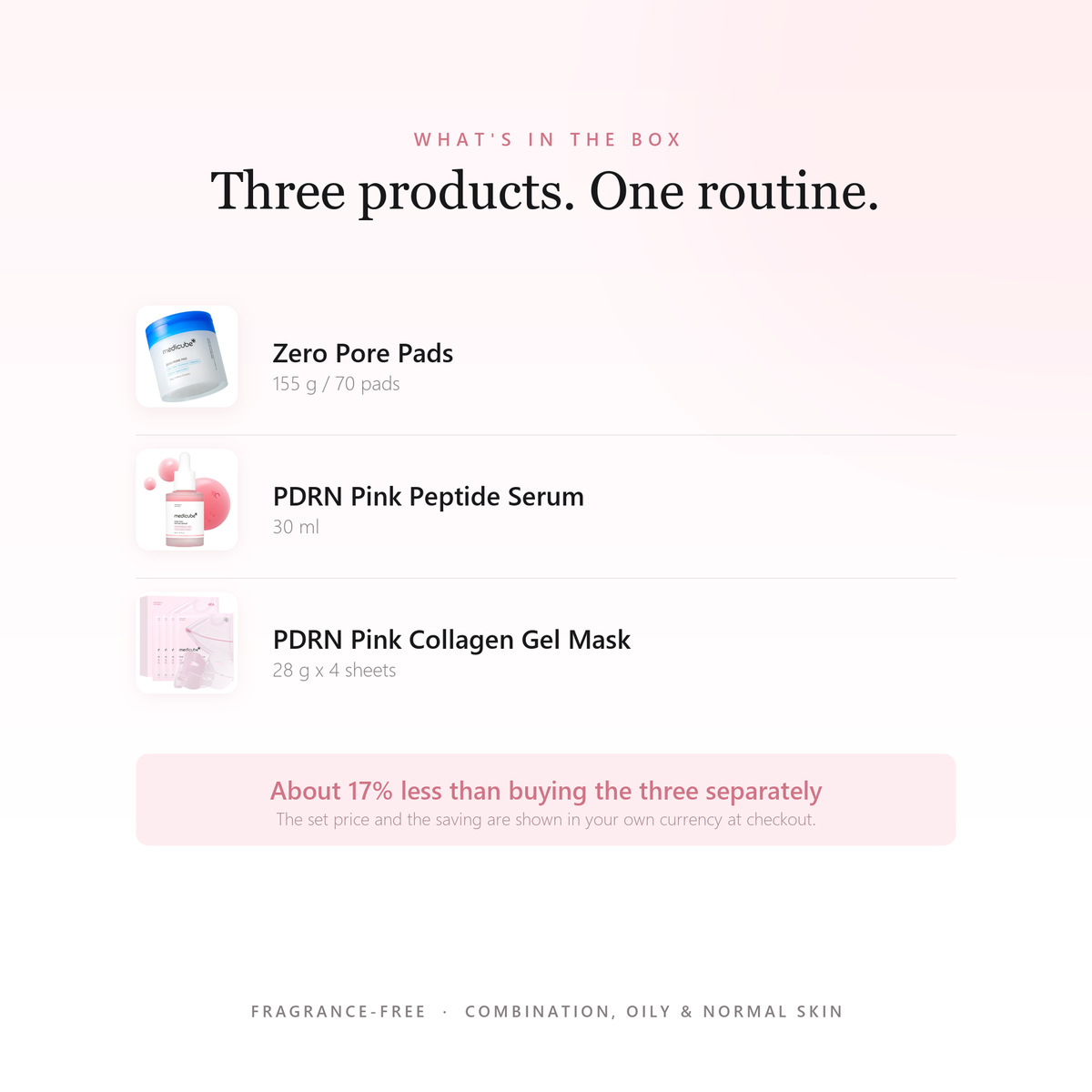 Glass Glow 3-Step Set — Zero Pore Pad + PDRN Serum + Collagen Gel Mask